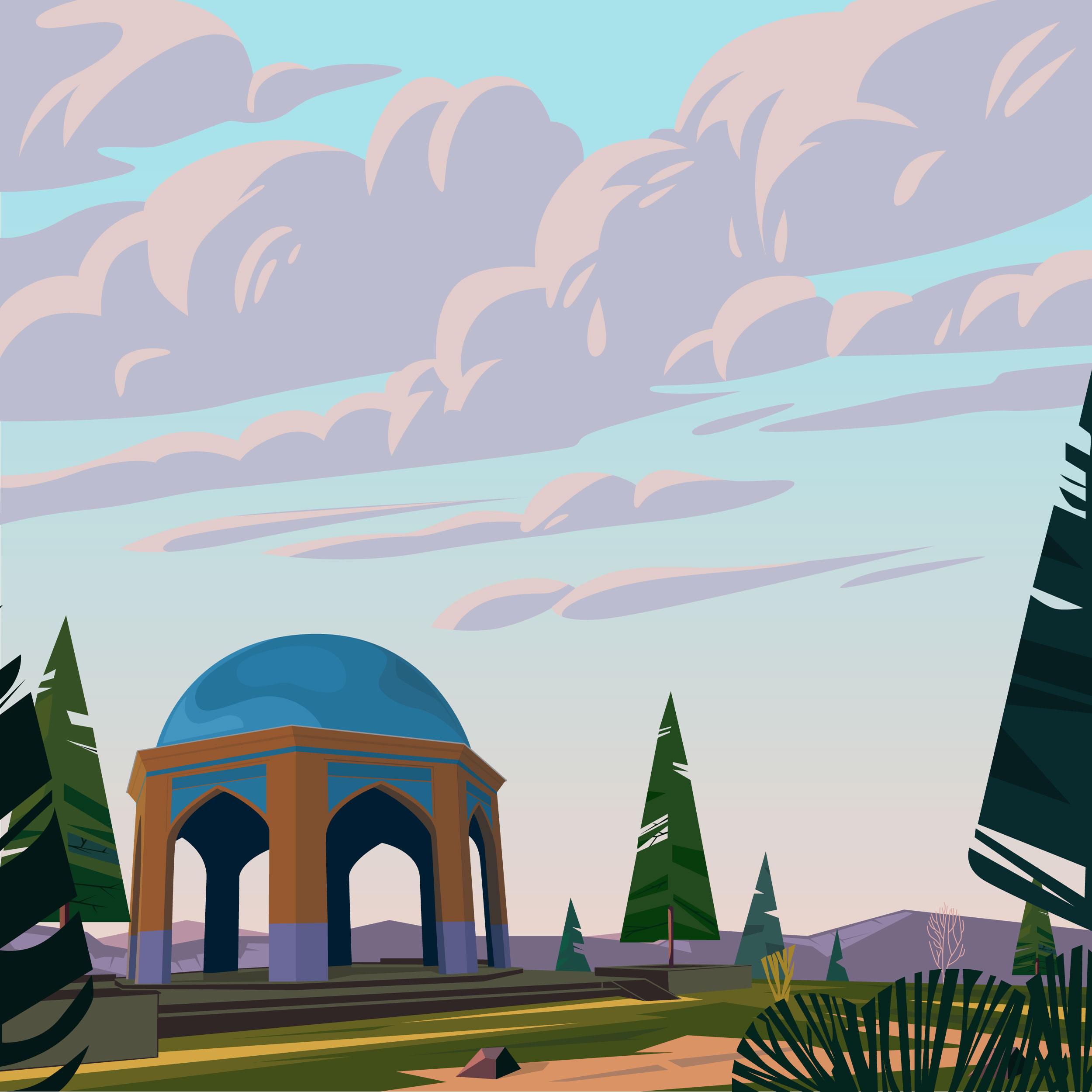 Bojnurd Tomb of Martyrs Illustration | وکتور مقبره شهدای گمنام بجنورد