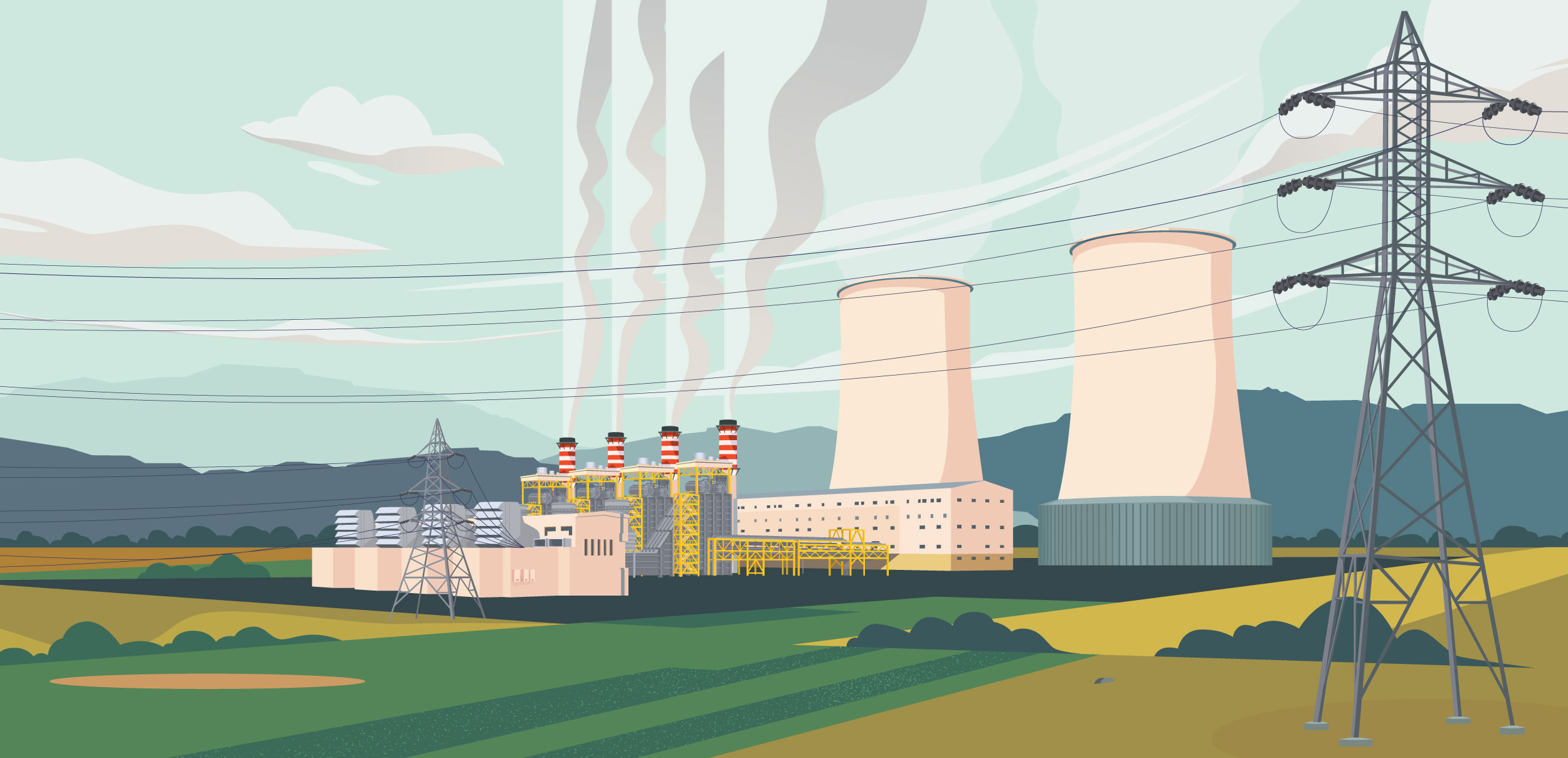 Power Station Illustration | وکتور نیروگاه برق، مرتضی رحیم زاده